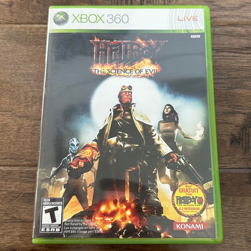 Konami Hellboy The Science of Evil Microsoft Xbox 360 Video Game Complete CIB